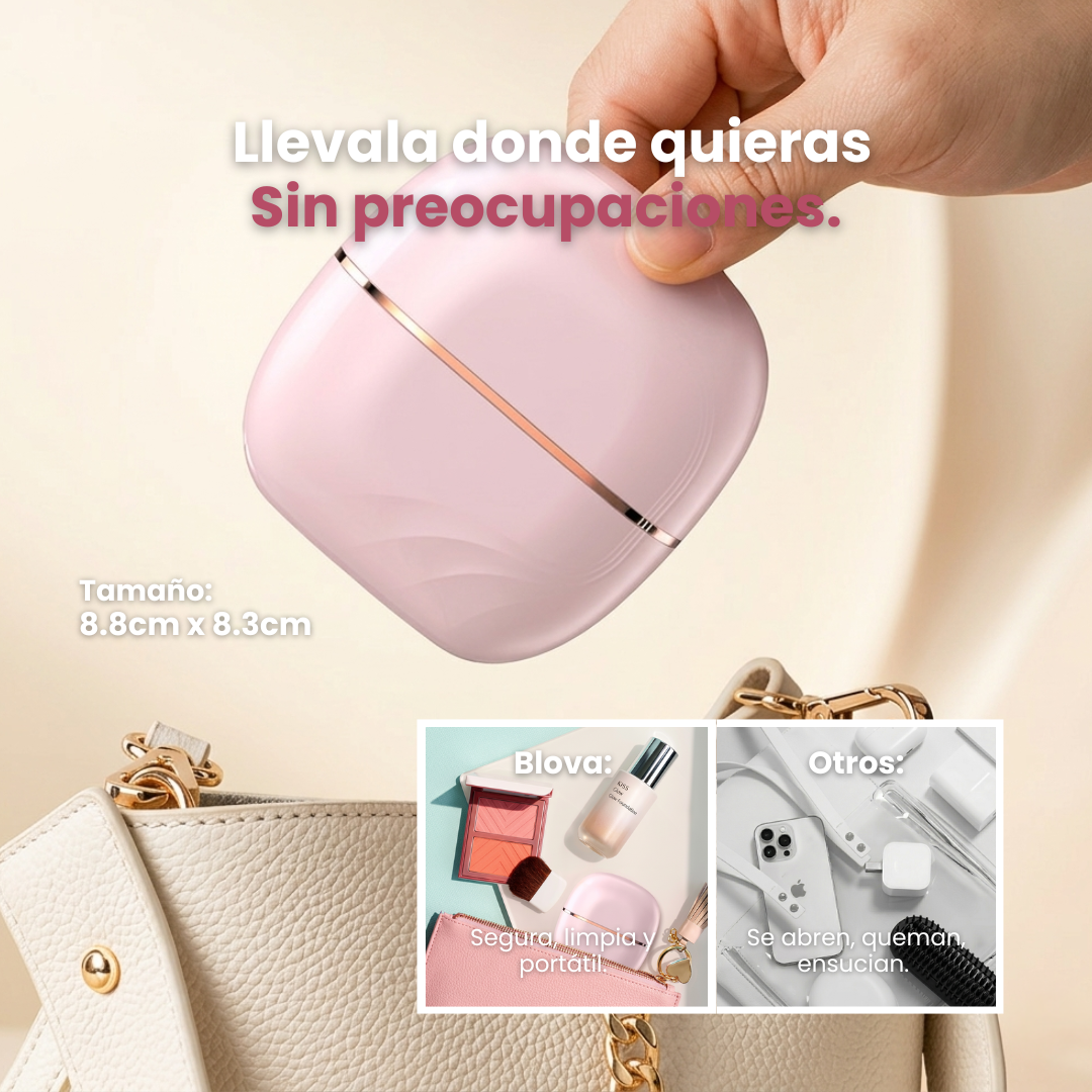 BLOVA GlowBrush® | Mini-cepillo Alisador Portátil.