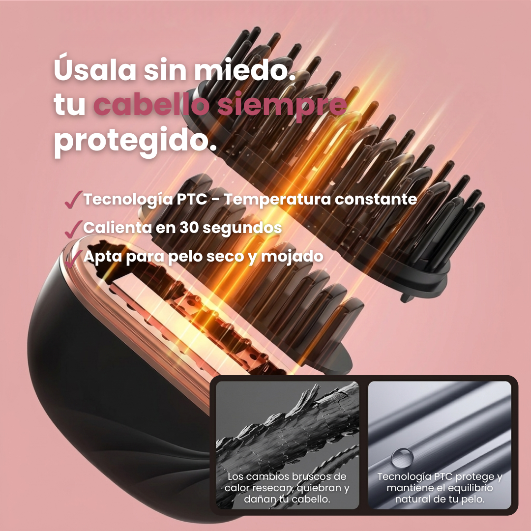 BLOVA GlowBrush® | Mini-cepillo Alisador Portátil.