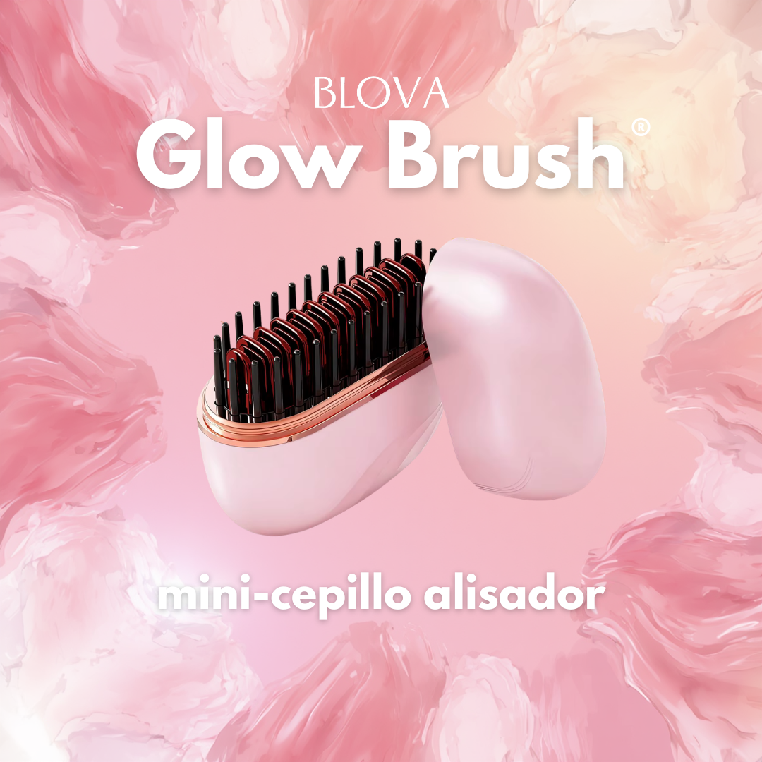 BLOVA GlowBrush® | Mini-cepillo Alisador Portátil.
