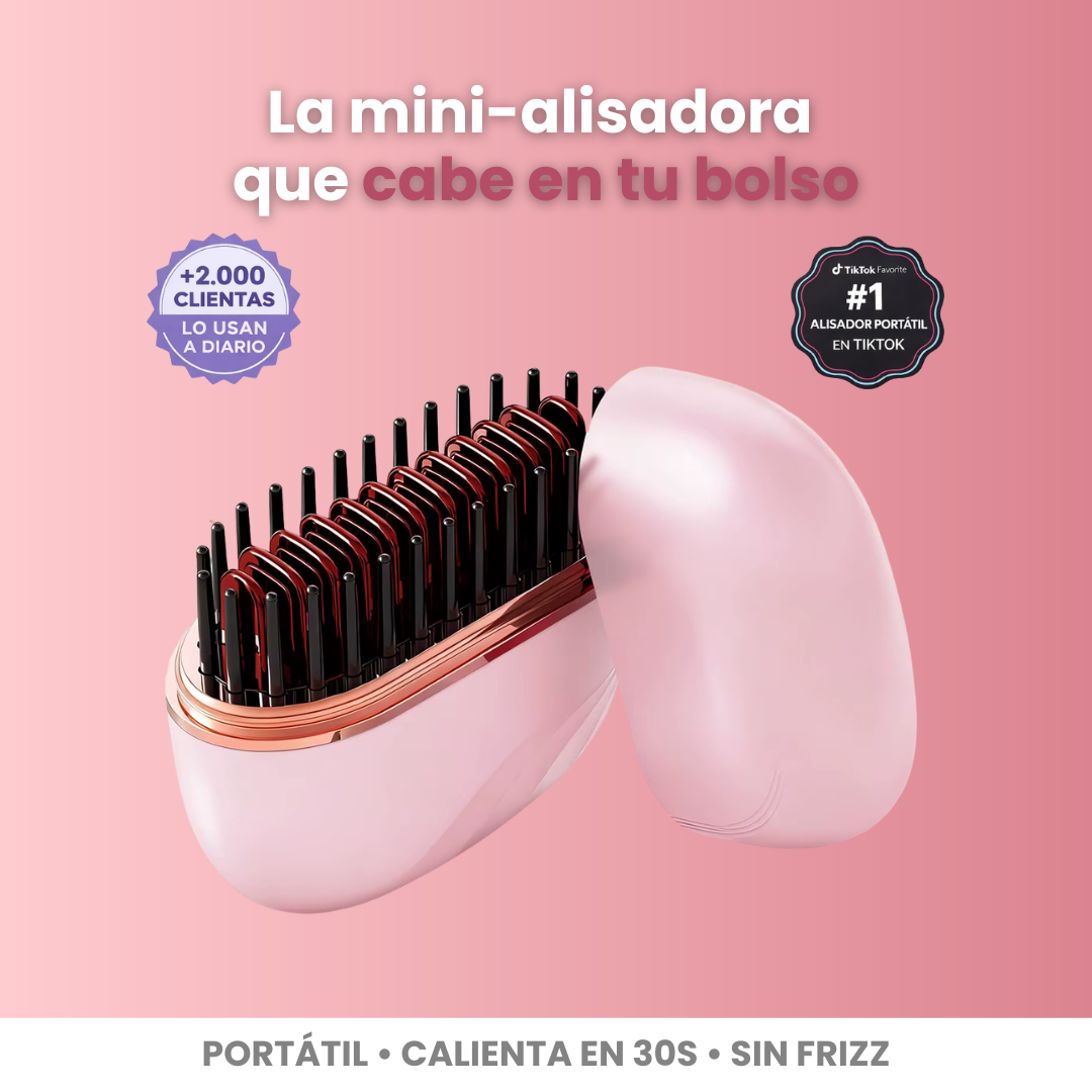BLOVA GlowBrush® | Mini-cepillo Alisador Portátil.