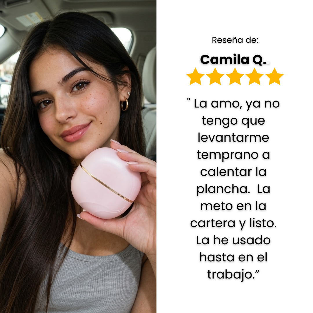 BLOVA GlowBrush® | Mini-cepillo Alisador Portátil.