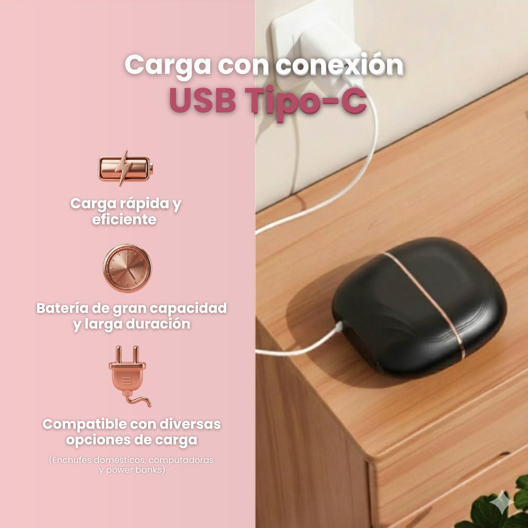 BLOVA GlowBrush® | Mini-cepillo Alisador Portátil.